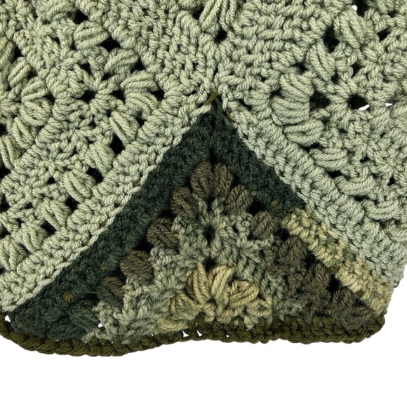 Hand Knit Diamond Crochet Granny Square Tank Sweater Vest Boho Festival Sz M - Picture 3 of 7